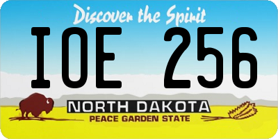 ND license plate IOE256