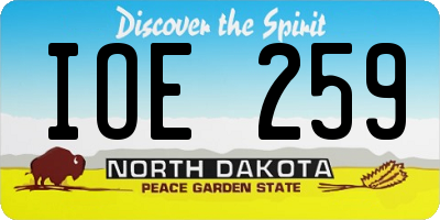 ND license plate IOE259