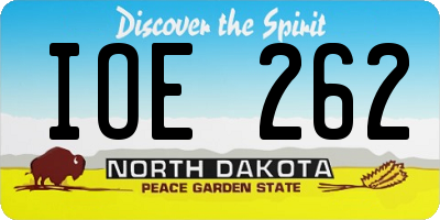 ND license plate IOE262