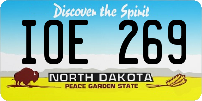 ND license plate IOE269
