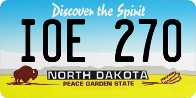 ND license plate IOE270