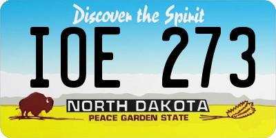 ND license plate IOE273
