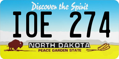 ND license plate IOE274