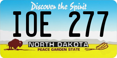 ND license plate IOE277