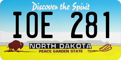 ND license plate IOE281