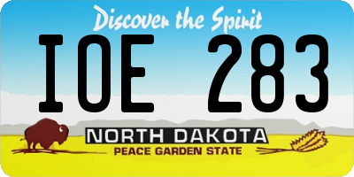ND license plate IOE283