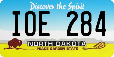 ND license plate IOE284