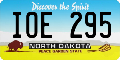 ND license plate IOE295