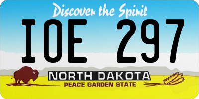 ND license plate IOE297