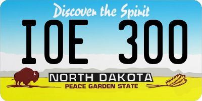 ND license plate IOE300