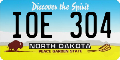 ND license plate IOE304