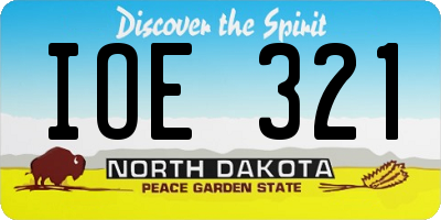 ND license plate IOE321