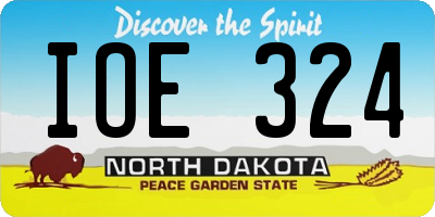 ND license plate IOE324