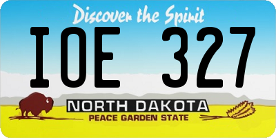 ND license plate IOE327