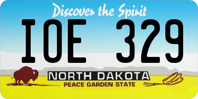 ND license plate IOE329