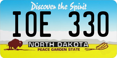 ND license plate IOE330