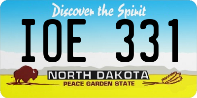 ND license plate IOE331