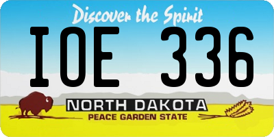 ND license plate IOE336