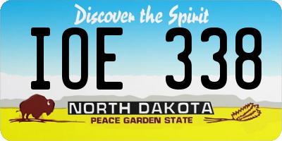 ND license plate IOE338