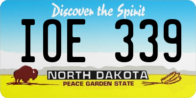 ND license plate IOE339