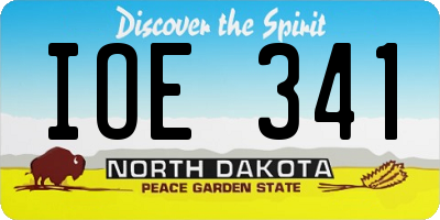 ND license plate IOE341