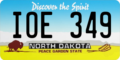 ND license plate IOE349