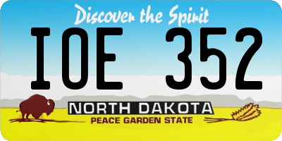 ND license plate IOE352