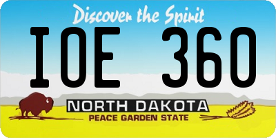 ND license plate IOE360