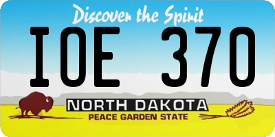 ND license plate IOE370