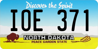 ND license plate IOE371