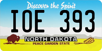 ND license plate IOE393