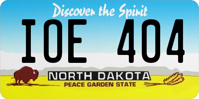ND license plate IOE404