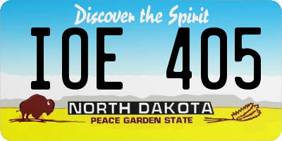 ND license plate IOE405