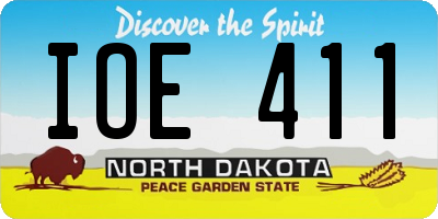 ND license plate IOE411