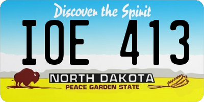 ND license plate IOE413