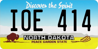 ND license plate IOE414