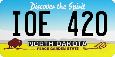 ND license plate IOE420
