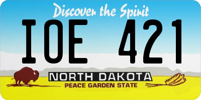 ND license plate IOE421