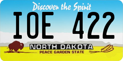 ND license plate IOE422