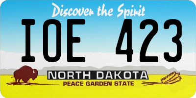ND license plate IOE423