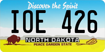 ND license plate IOE426
