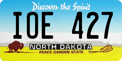 ND license plate IOE427