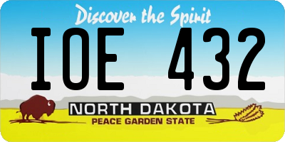 ND license plate IOE432