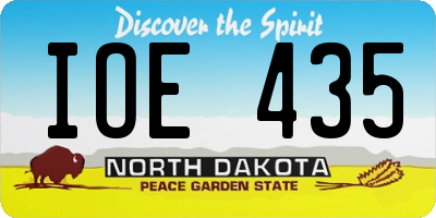ND license plate IOE435