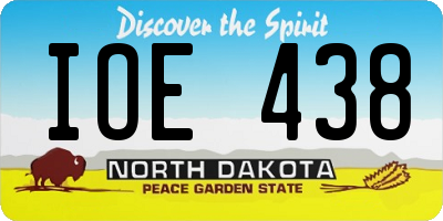 ND license plate IOE438