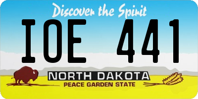 ND license plate IOE441