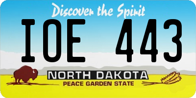 ND license plate IOE443