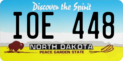 ND license plate IOE448
