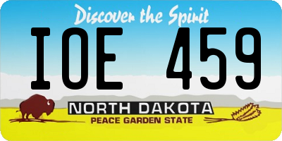 ND license plate IOE459