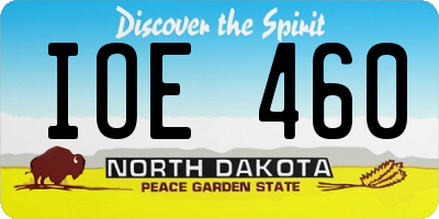 ND license plate IOE460
